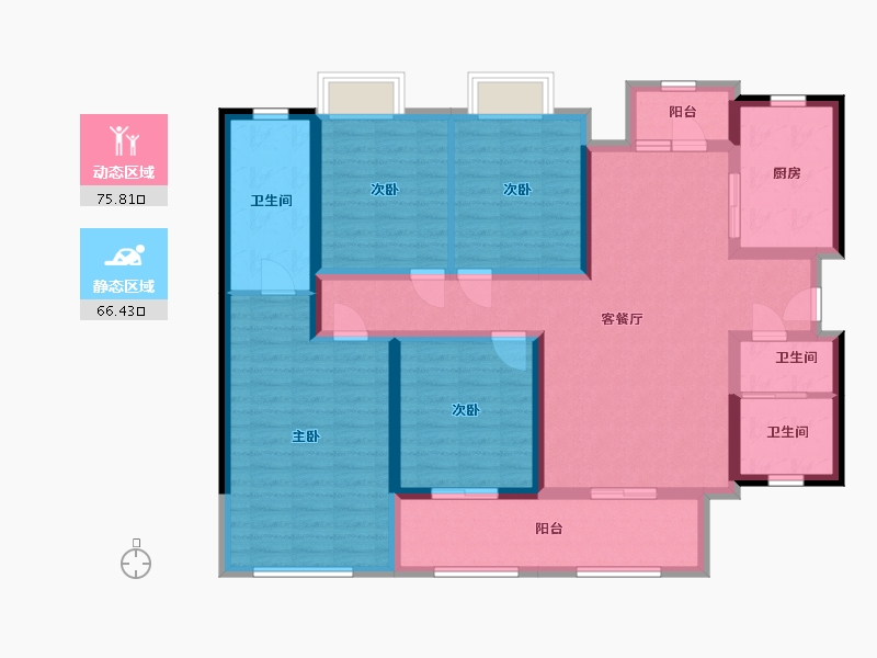 四川省-成都市-融创玖华台-126.55-户型库-动静分区