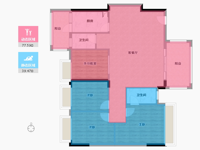 广东省-梅州市-鸿贵园-106.25-户型库-动静分区