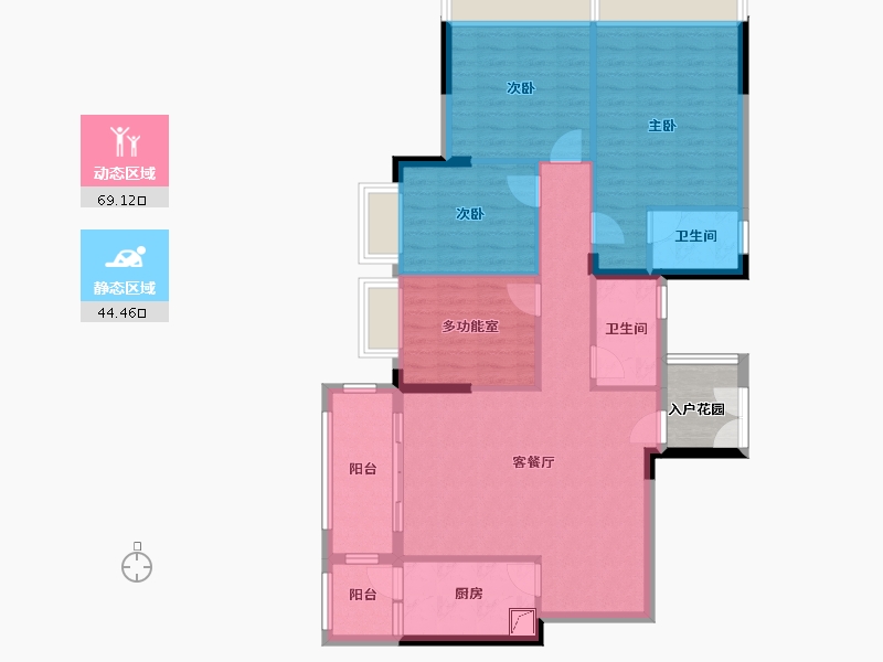 广东省-梅州市-鸿贵园-106.40-户型库-动静分区