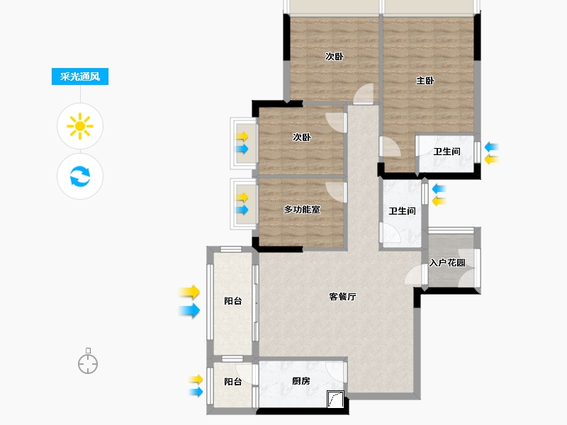 广东省-梅州市-鸿贵园-106.40-户型库-采光通风