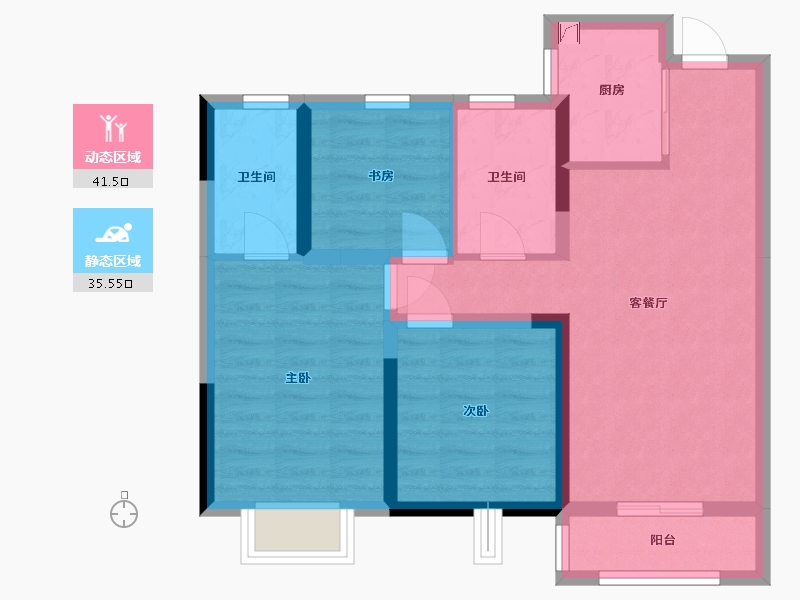 湖北省-武汉市-当代云谷-67.62-户型库-动静分区