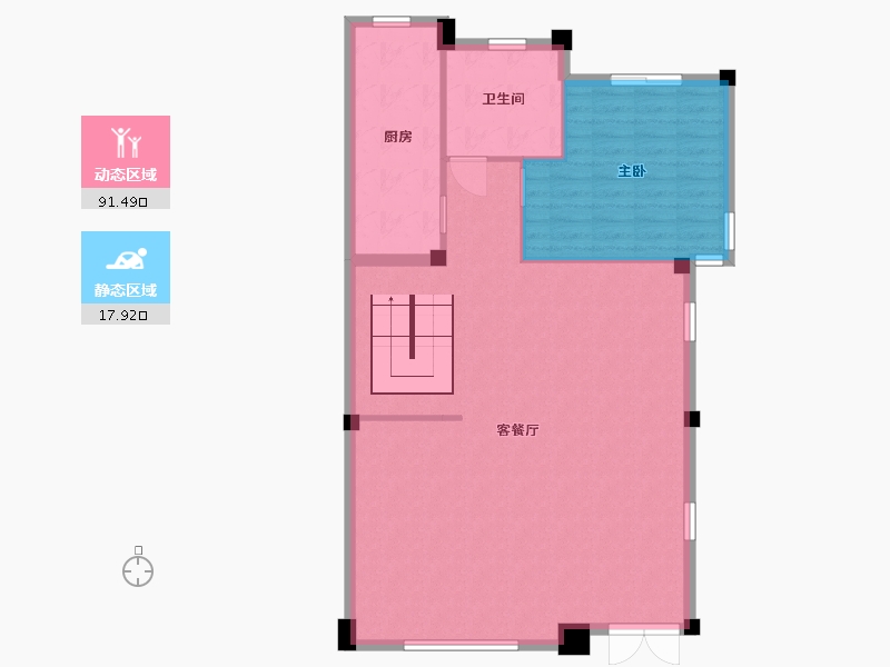 湖北省-武汉市-碧桂园假日半岛-102.32-户型库-动静分区