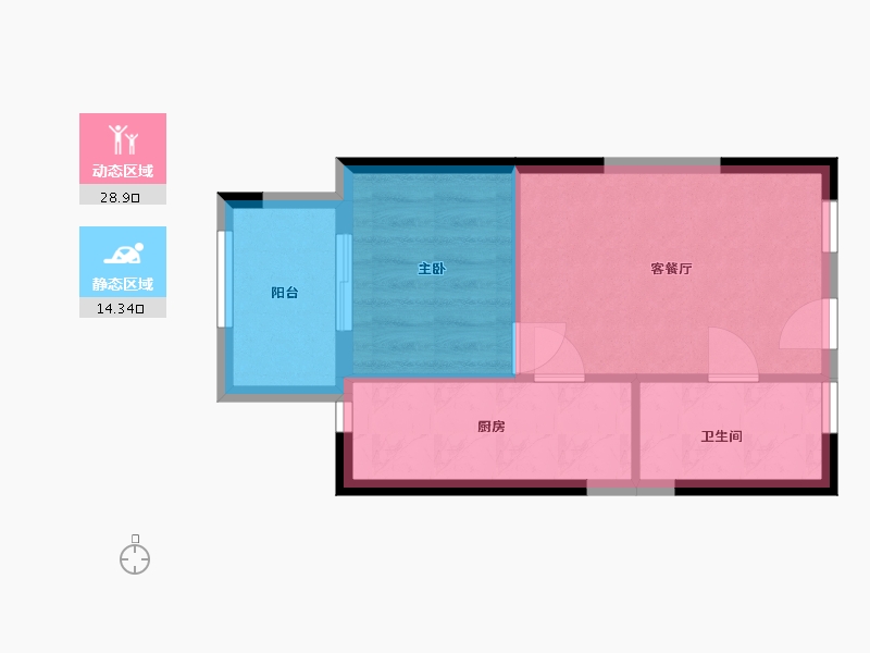 湖北省-武汉市-V7·星公馆-38.60-户型库-动静分区