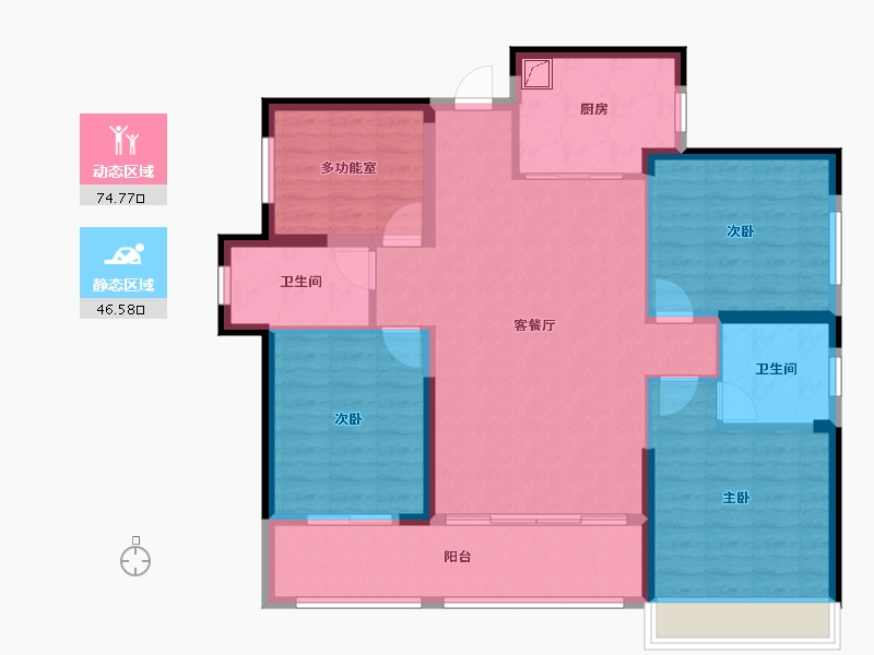 湖南省-长沙市-创意-凯旋城-109.49-户型库-动静分区