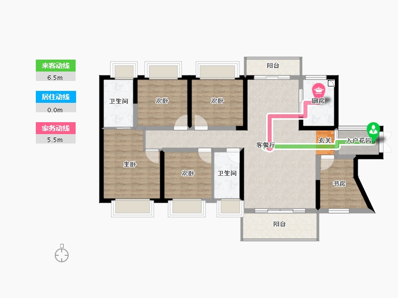 云南省-曲靖市-富康城公园首府-111.46-户型库-动静线