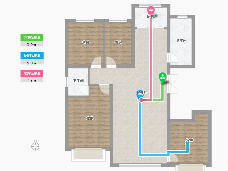 内蒙古自治区-呼和浩特市-城发绿园-99.02-户型库-动静线