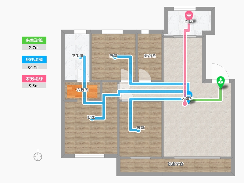 辽宁省-营口市-林昌·第五郡-87.68-户型库-动静线