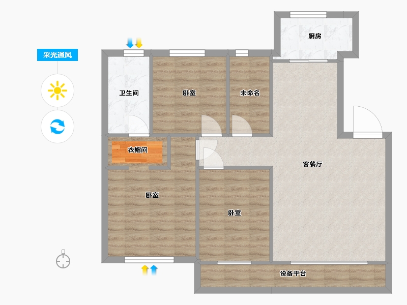 辽宁省-营口市-林昌·第五郡-87.68-户型库-采光通风