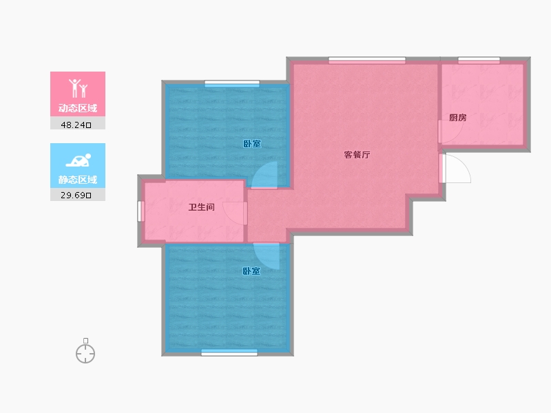 黑龙江省-大庆市-华溪龙城三期-70.76-户型库-动静分区