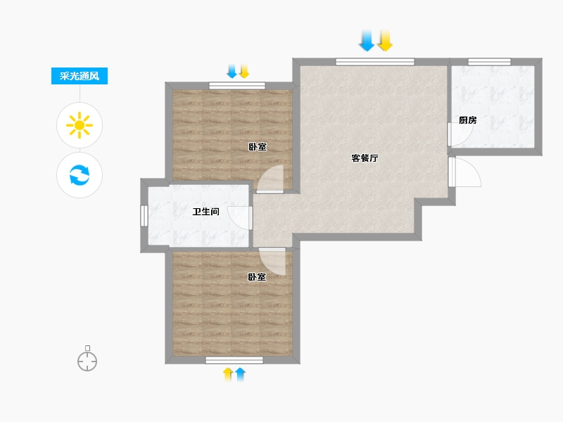 黑龙江省-大庆市-华溪龙城三期-70.76-户型库-采光通风