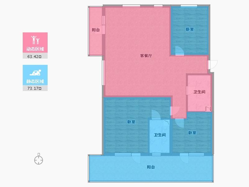 辽宁省-营口市-金泰城海岸线-124.00-户型库-动静分区