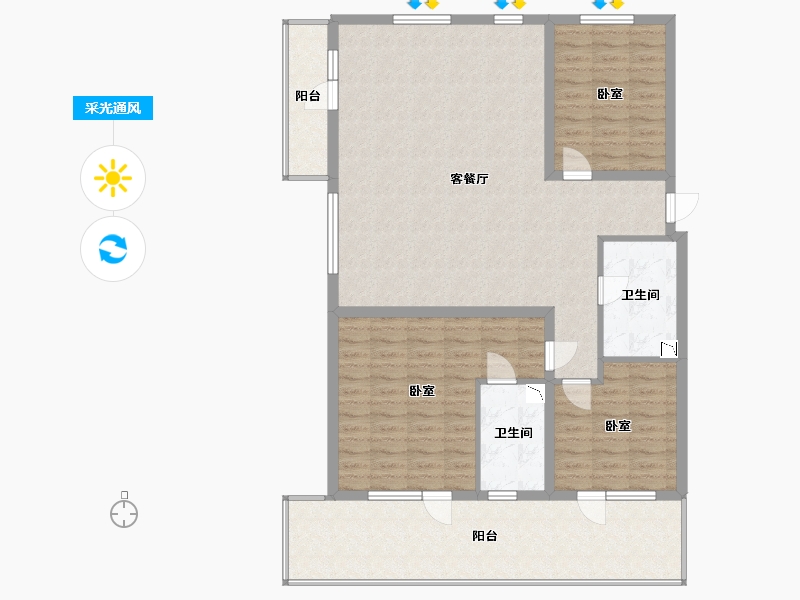 辽宁省-营口市-金泰城海岸线-124.00-户型库-采光通风