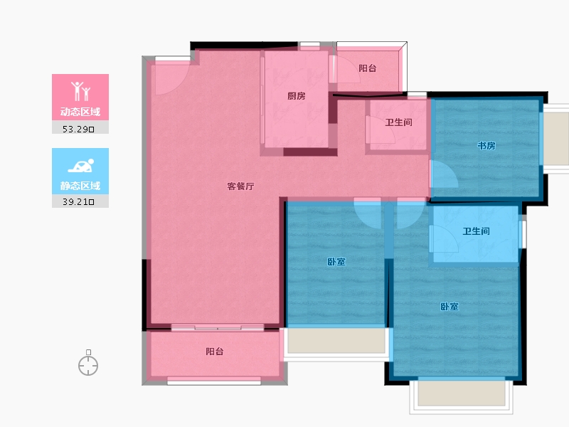 贵州省-安顺市-世通城市广场-82.93-户型库-动静分区