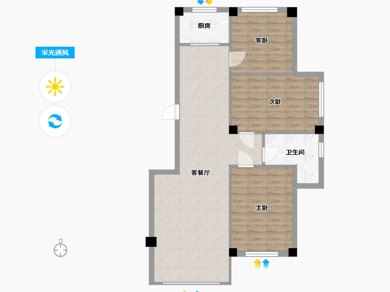 辽宁省-丹东市-五州·御山首府-86.11-户型库-采光通风