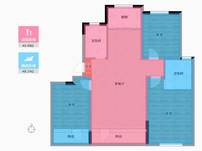 辽宁省-盘锦市-爱顿未来城-87.01-户型库-动静分区