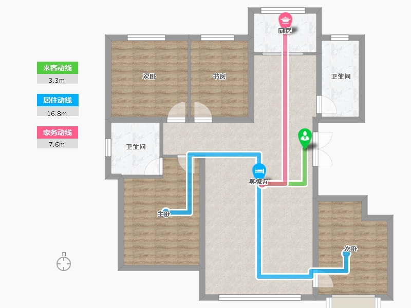 内蒙古自治区-呼和浩特市-城发绿园-109.78-户型库-动静线