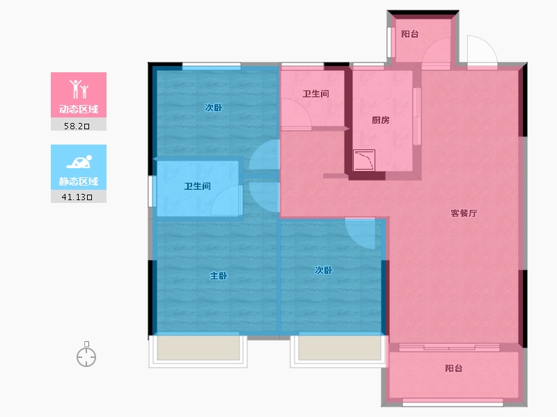 黑龙江省-哈尔滨市-哈尔滨宝能城-89.00-户型库-动静分区