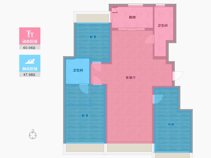 内蒙古自治区-呼和浩特市-华润置地紫云府-96.90-户型库-动静分区