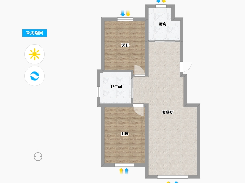 吉林省-白城市-四季华城御苑-70.16-户型库-采光通风