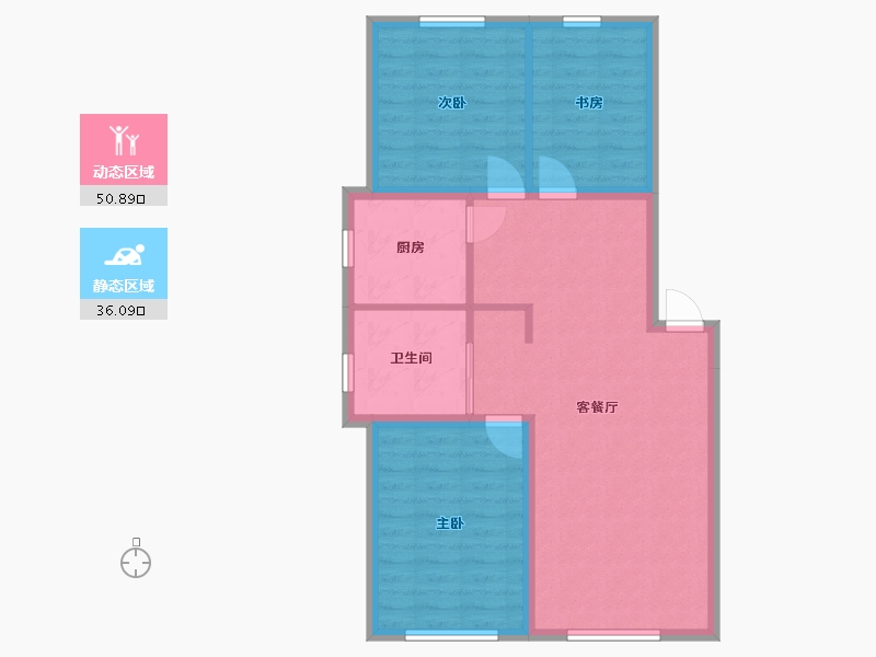 吉林省-白城市-四季华城御苑-78.50-户型库-动静分区