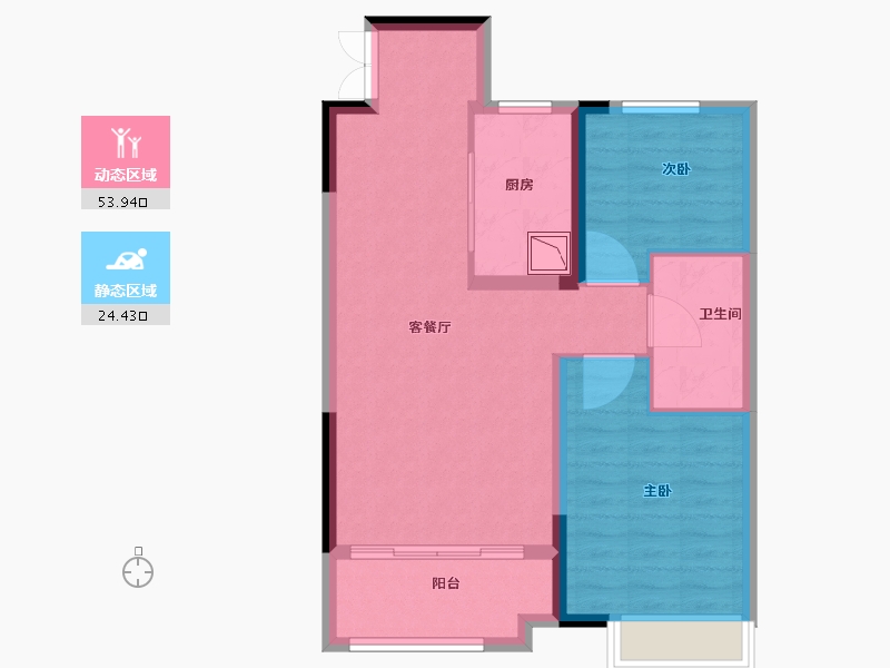 黑龙江省-哈尔滨市-哈尔滨宝能城-70.01-户型库-动静分区