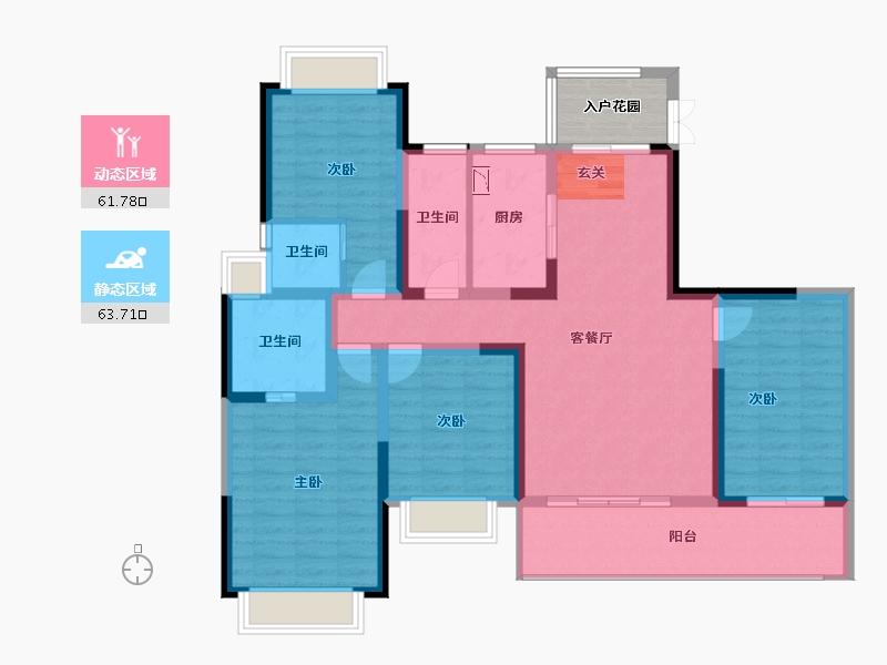 云南省-曲靖市-富康城公园首府-116.07-户型库-动静分区