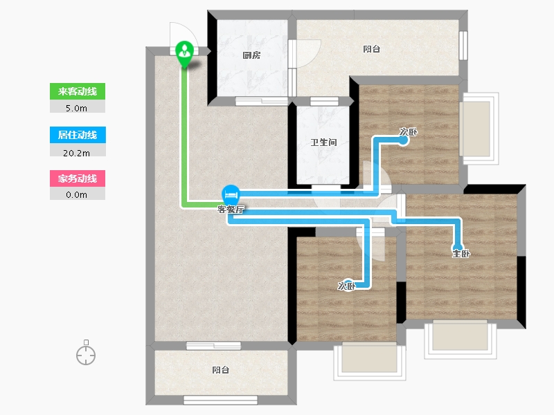 四川省-资阳市-恒信 ·御景-76.36-户型库-动静线