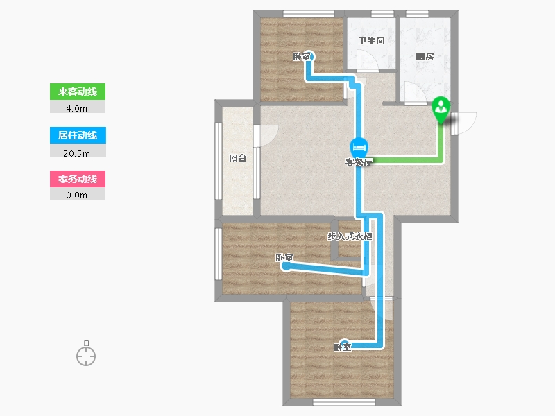 辽宁省-丹东市-滨江·凯旋门-76.00-户型库-动静线