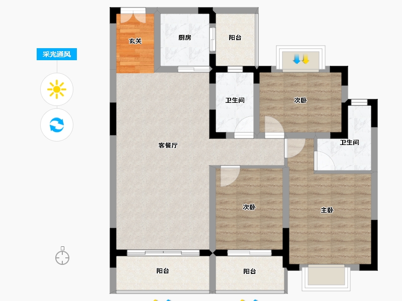 云南省-曲靖市-华厦金源-94.18-户型库-采光通风