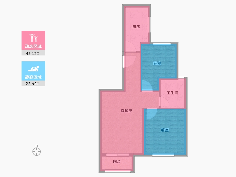 辽宁省-大连市-佳兆业悦璟-57.74-户型库-动静分区