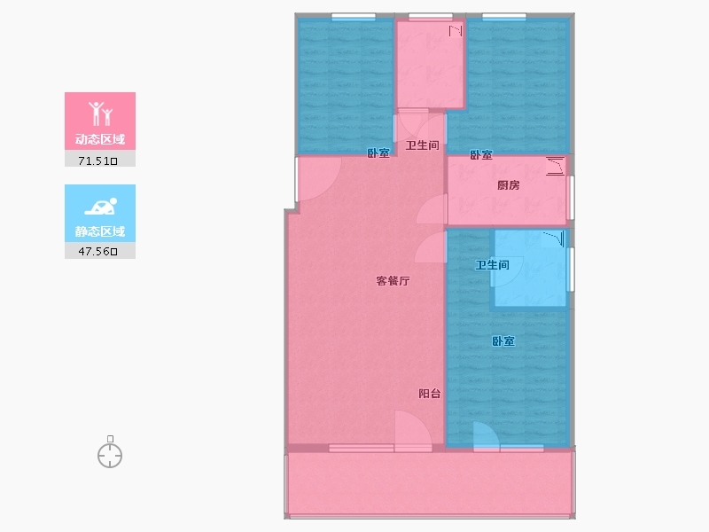 辽宁省-营口市-金泰城海岸线-109.80-户型库-动静分区