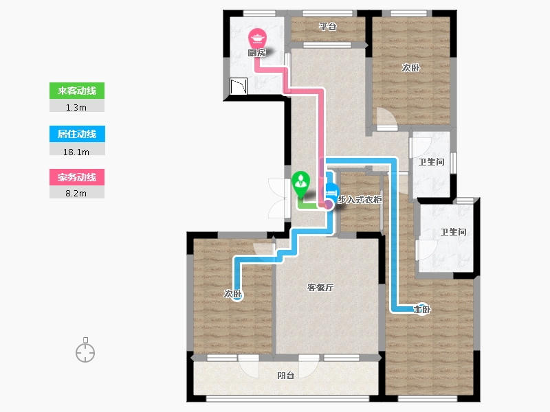 内蒙古自治区-呼和浩特市-创联绿城·玖悦府-111.96-户型库-动静线