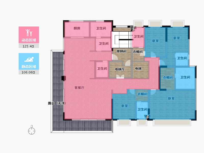 云南省-昆明市-融创九雲府-270.70-户型库-动静分区