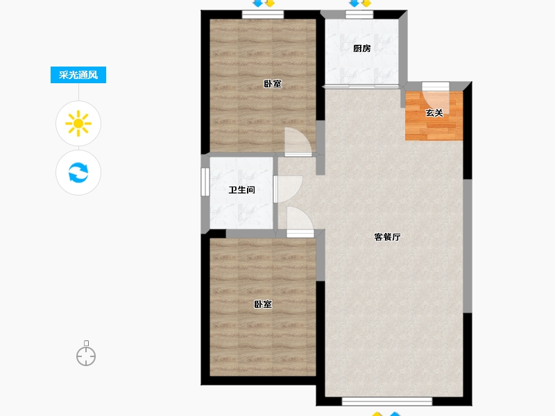 辽宁省-抚顺市-中天首府-69.80-户型库-采光通风