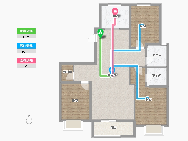 河北省-邢台市-瀚业紫御澜湾-95.22-户型库-动静线