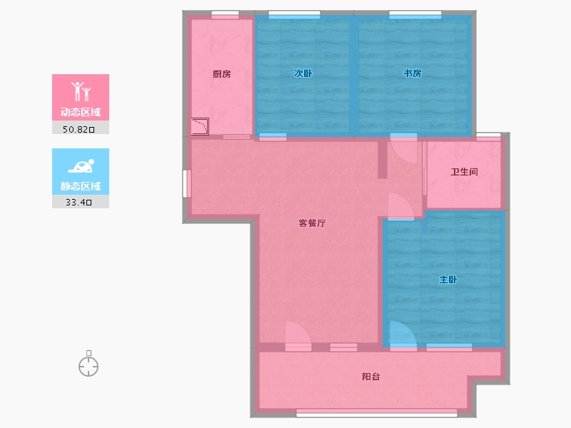 河北省-廊坊市-固安阿尔卡迪亚-74.58-户型库-动静分区