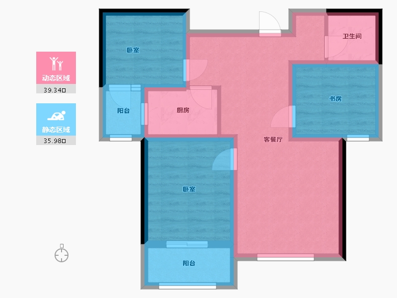 河北省-邢台市-瀚业紫御澜湾-65.77-户型库-动静分区