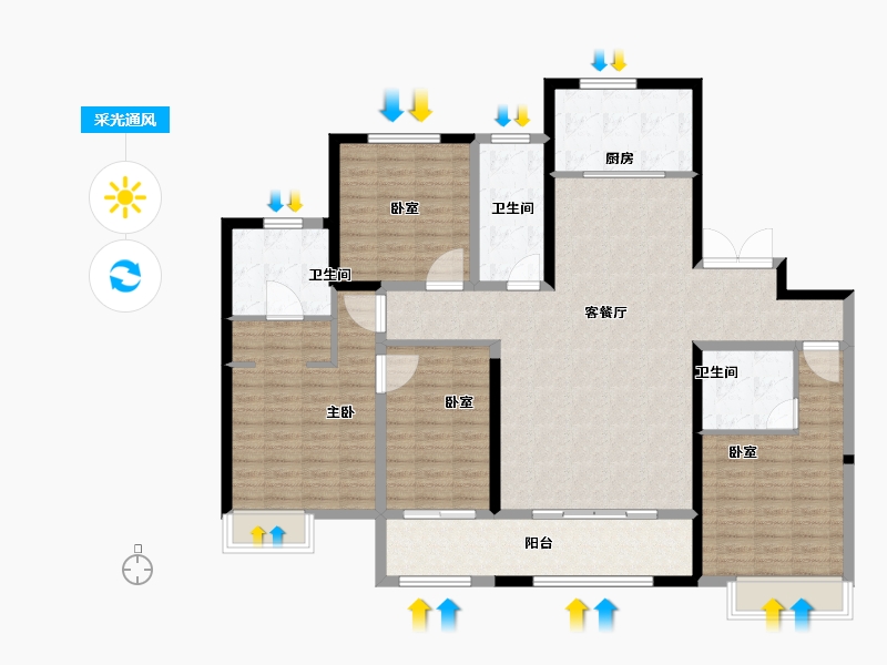 河北省-保定市-华远中国府-138.48-户型库-采光通风