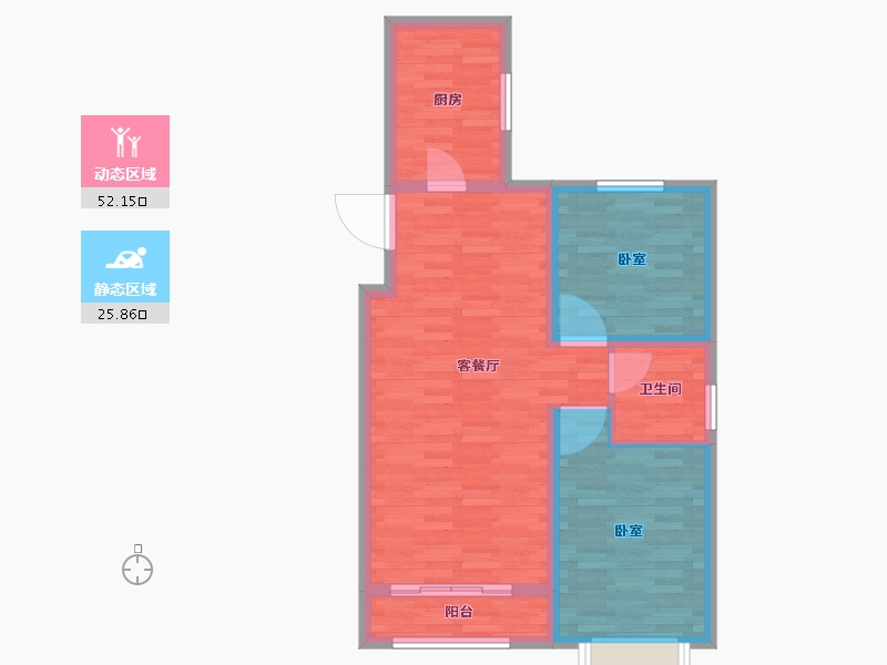 河北省-保定市-中尚泊心湾-70.01-户型库-动静分区