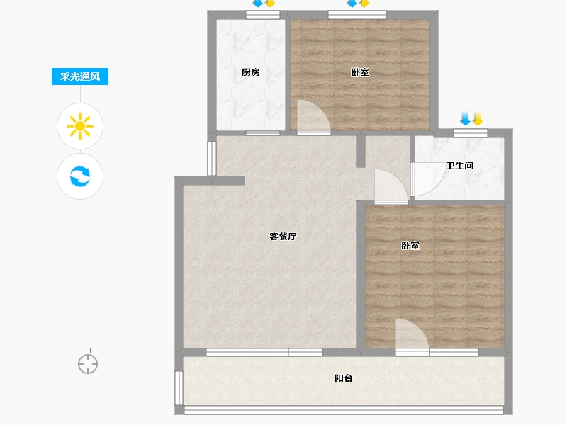 辽宁省-营口市-金泰城海岸线-89.31-户型库-采光通风