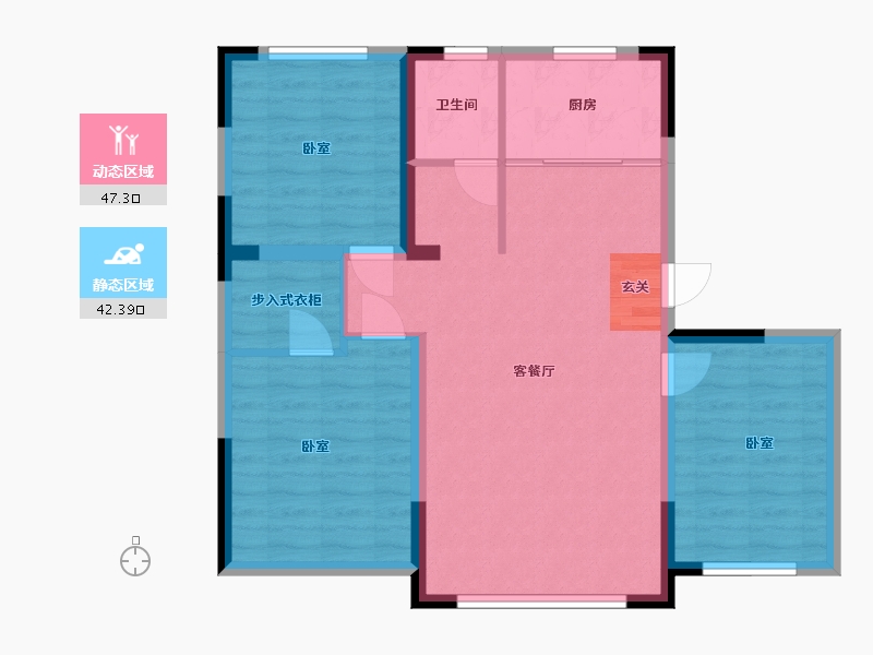 辽宁省-抚顺市-中天首府-80.77-户型库-动静分区