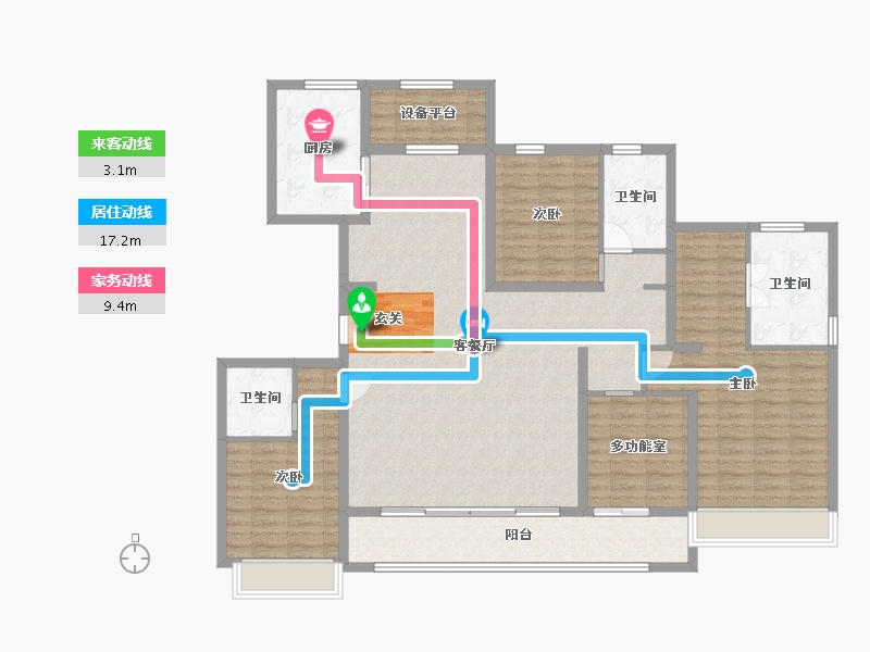 河北省-廊坊市-蓝城雲庐-151.40-户型库-动静线