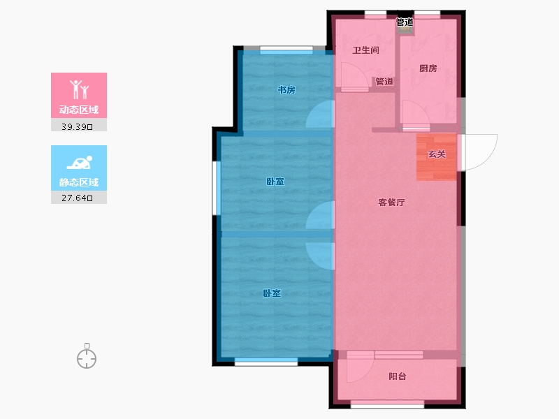 辽宁省-大连市-保利金香槟-60.33-户型库-动静分区