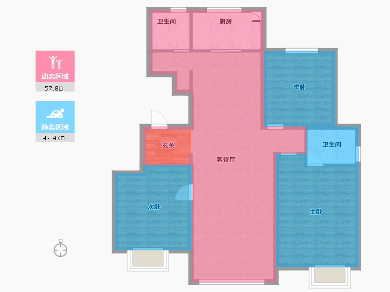 河北省-廊坊市-海玥名邸-94.40-户型库-动静分区