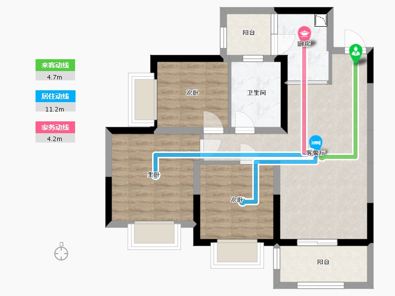 四川省-成都市-天府国际凤凰城-64.68-户型库-动静线