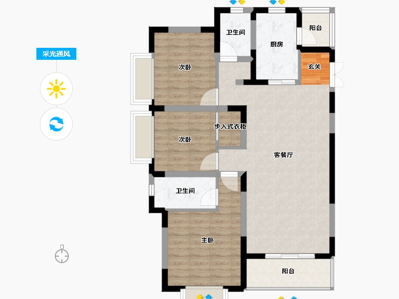 云南省-曲靖市-华厦金源-89.11-户型库-采光通风