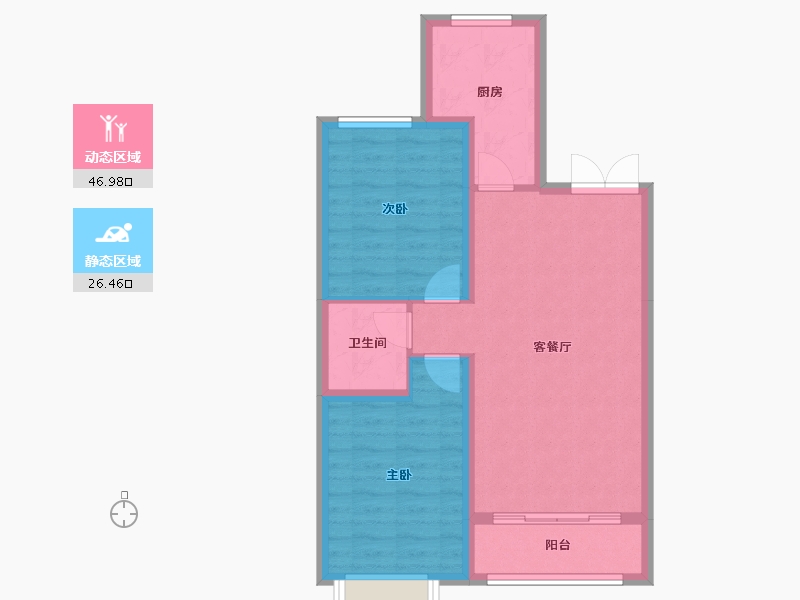 内蒙古自治区-呼和浩特市-城发绿园-65.78-户型库-动静分区