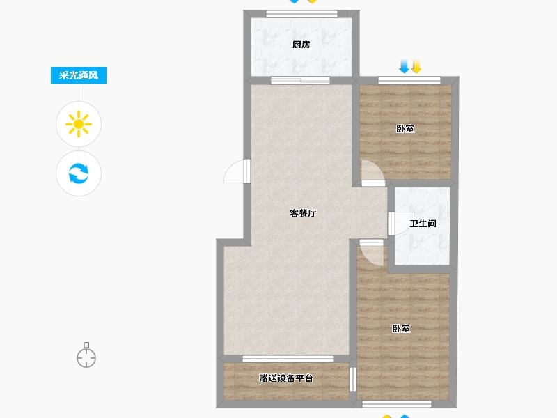 辽宁省-营口市-林昌·第五郡-76.37-户型库-采光通风