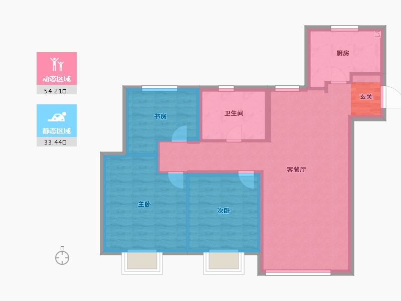 河北省-唐山市-海玥名邸-78.40-户型库-动静分区