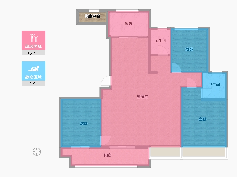 河北省-廊坊市-蓝城雲庐-104.46-户型库-动静分区